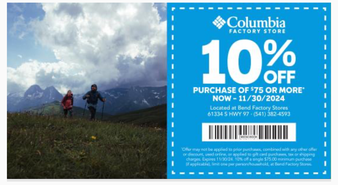 Columbia sports coupons deals