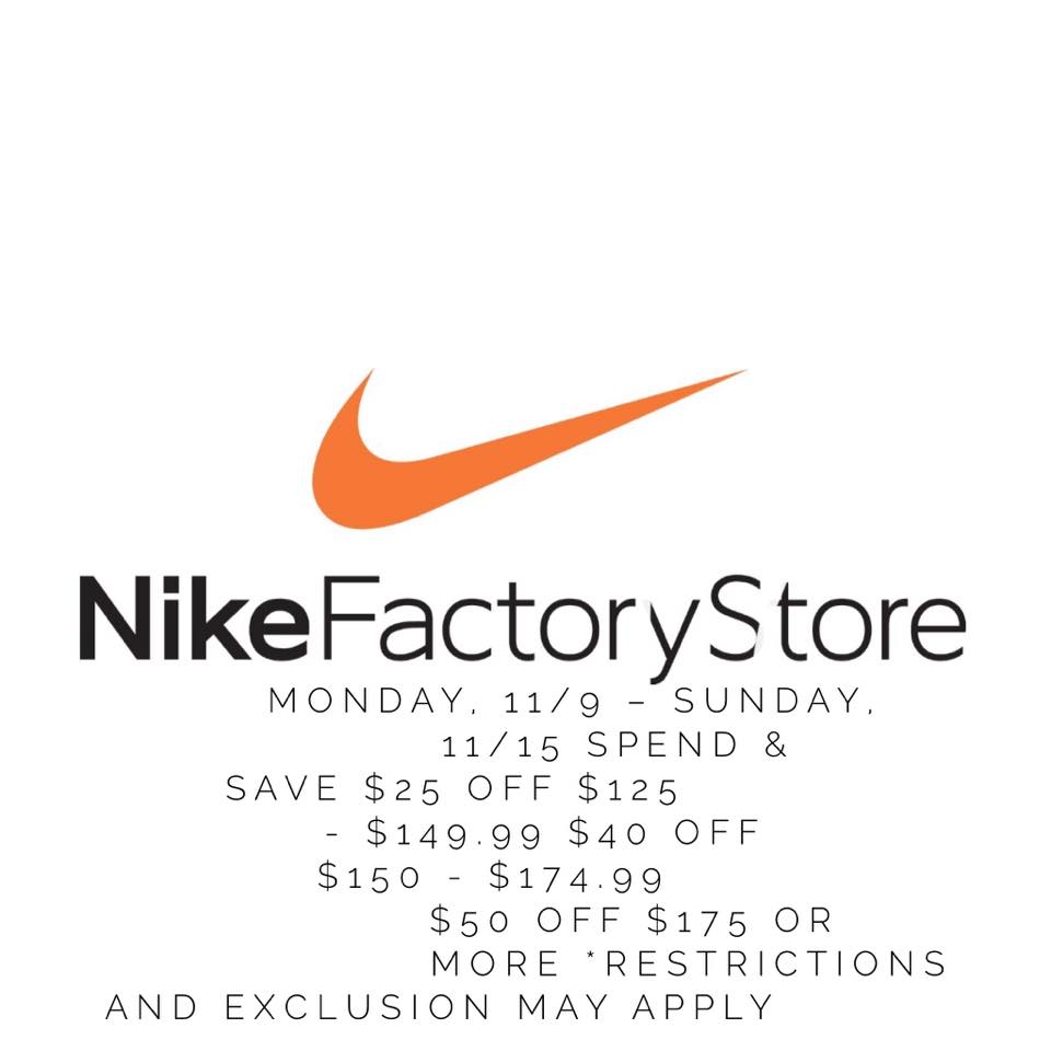 nike factory coupon in store